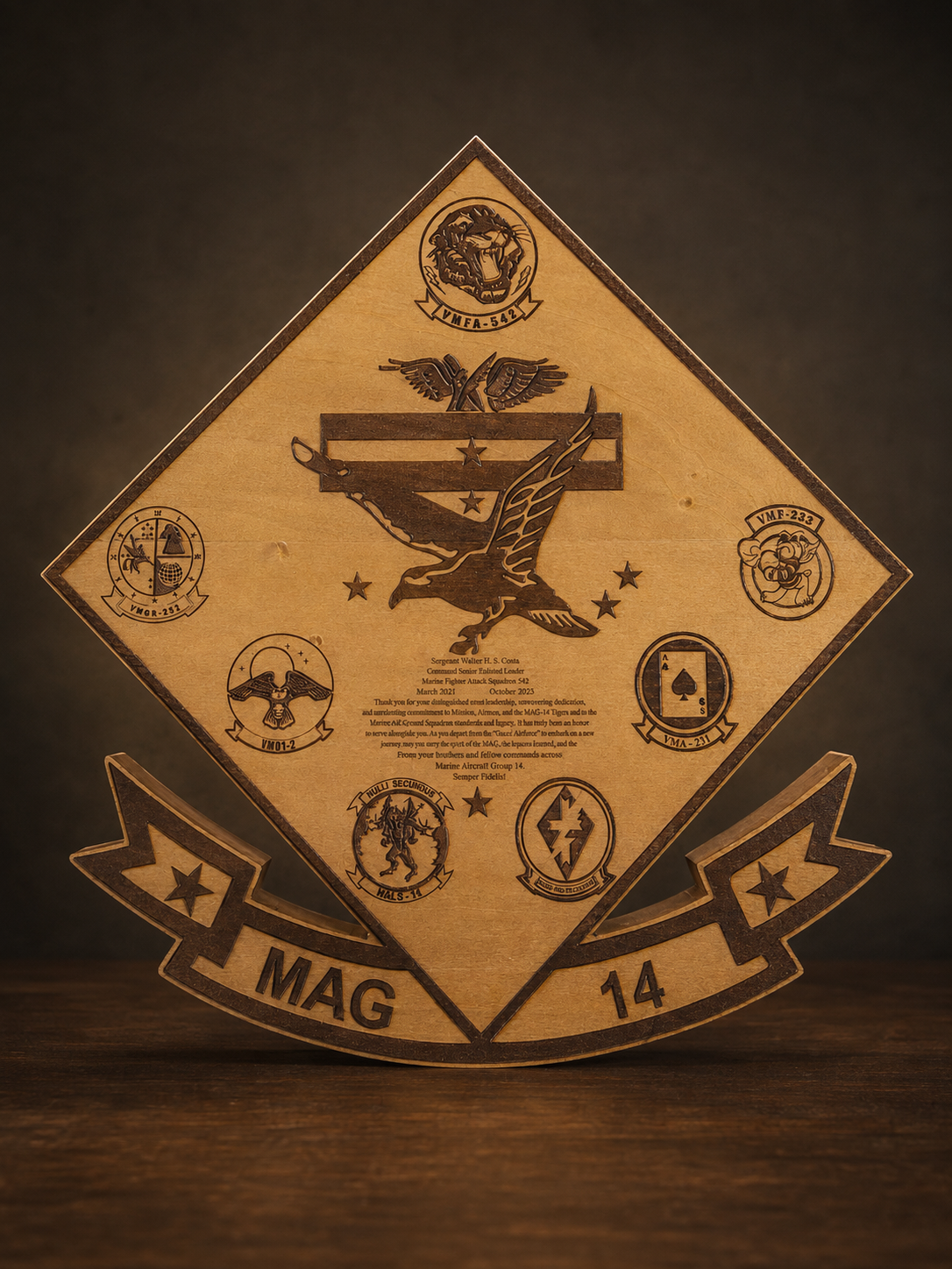 MACG-28 Shadow Box Plaque handcrafted by Figtree Customs